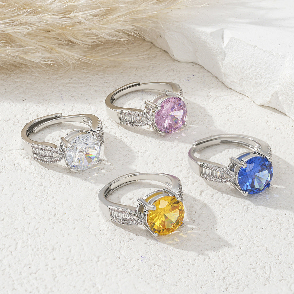 Women's Open Ring With Colorful Zircon Vera Lux
