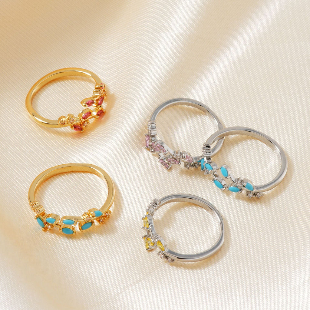Womens Personality Leaf Ring Vera Lux