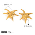 18K gold sun with thread design trendy and unique earrings and necklace set Vera Lux