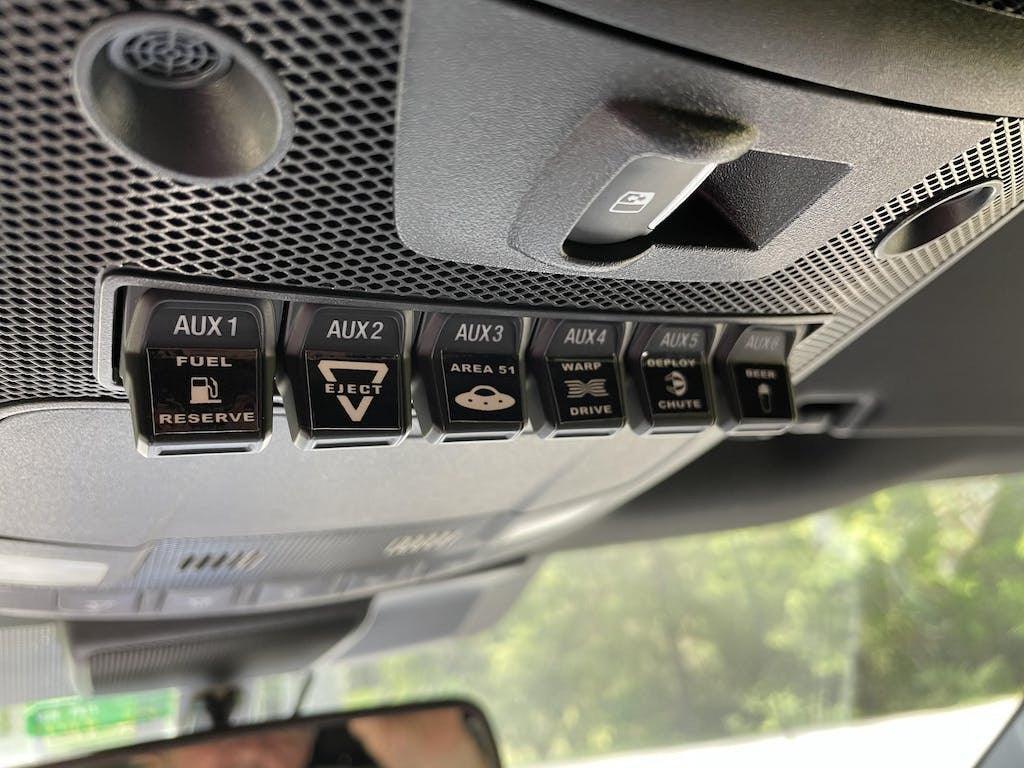 Printed Series Auxiliary Switch Labels (Upfitter) - 2017-2020 F-150 Raptor, 2017-2022 F-250 / F-350 Super Duty / 2024+ Grenadier StickerFab