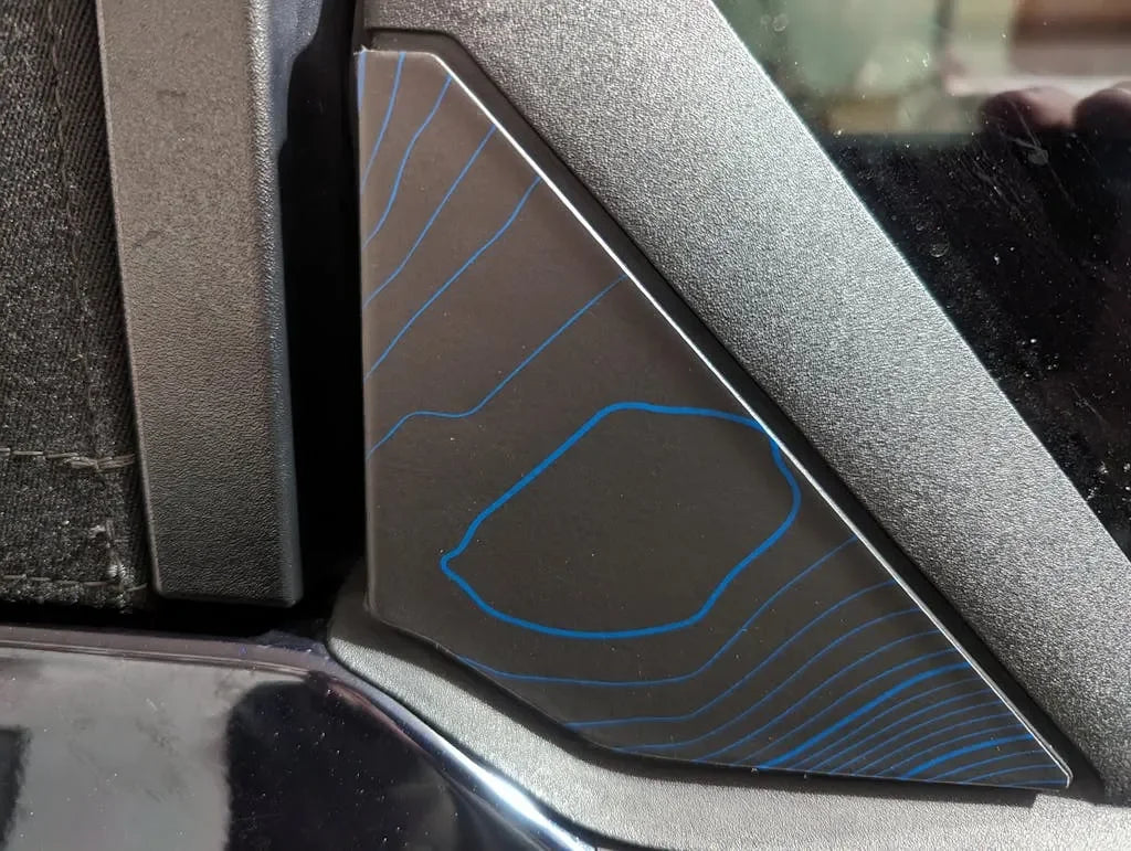 Topo Rear Window Triangle Overlay (Printed Series) - 2021+ Bronco 4 Door StickerFab