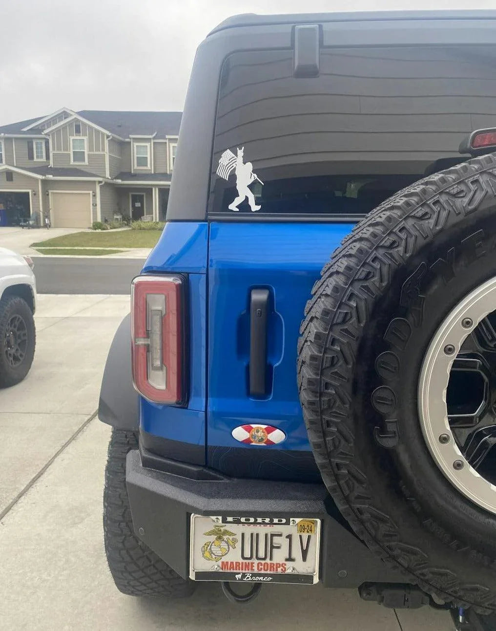 Safari Topo Lower Rear Tailgate Overlays - 2021+ Bronco StickerFab