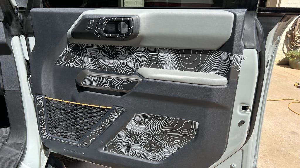 Topo Interior Door Handle Overlays - 2021+ Bronco StickerFab
