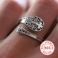 925 Sterling Silver Bohemian Faith Ring – Adjustable Vintage Cross DailySale