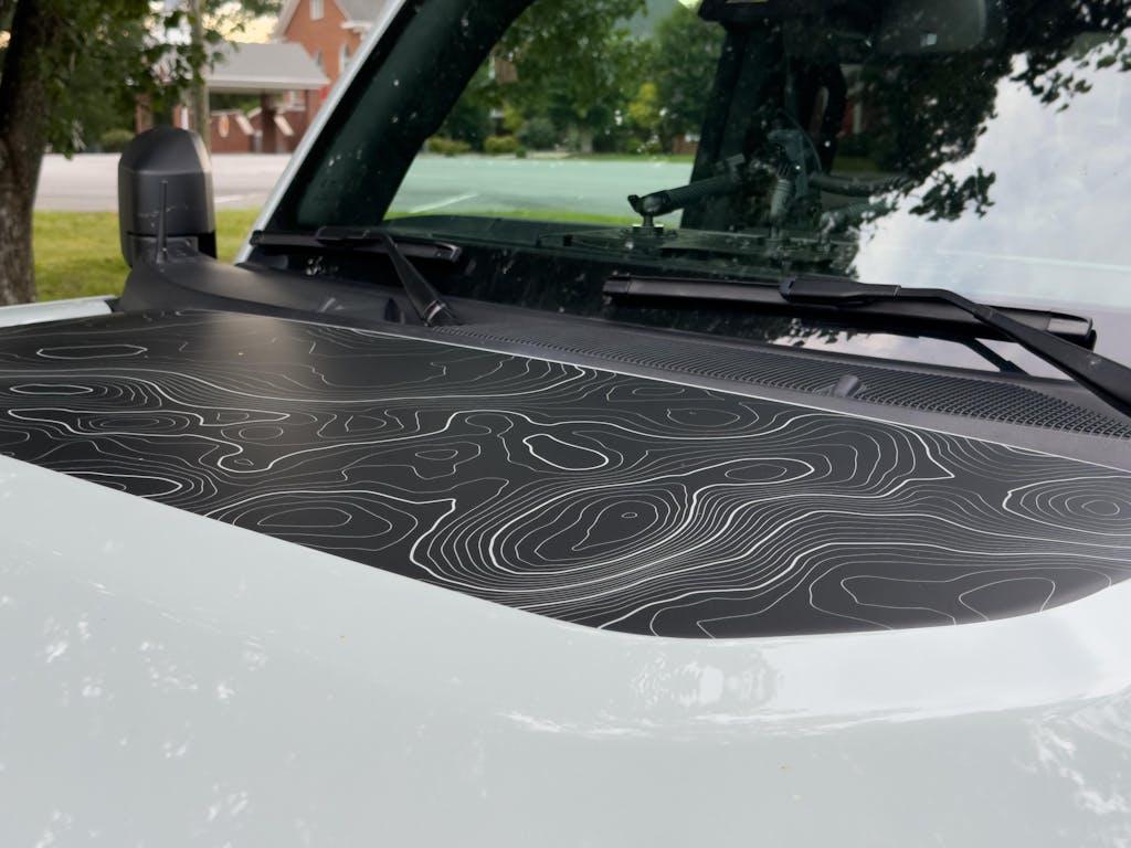 Stealth Topographic Map Hood Overlay (Printed Series) - 2021+ Bronco StickerFab