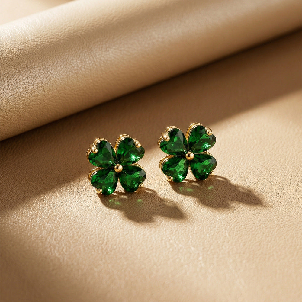 Light Luxury Fashionable Versatile New Diamond-Encrusted Four-Leaf Clover Necklace For Women Vera Lux