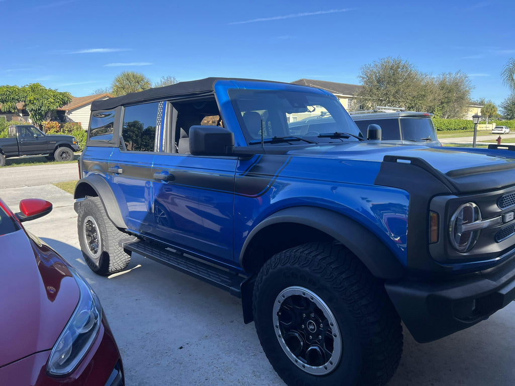 American Flag B Pillar Protection Kit (Printed Series) - 2021+ Bronco 4 Door StickerFab