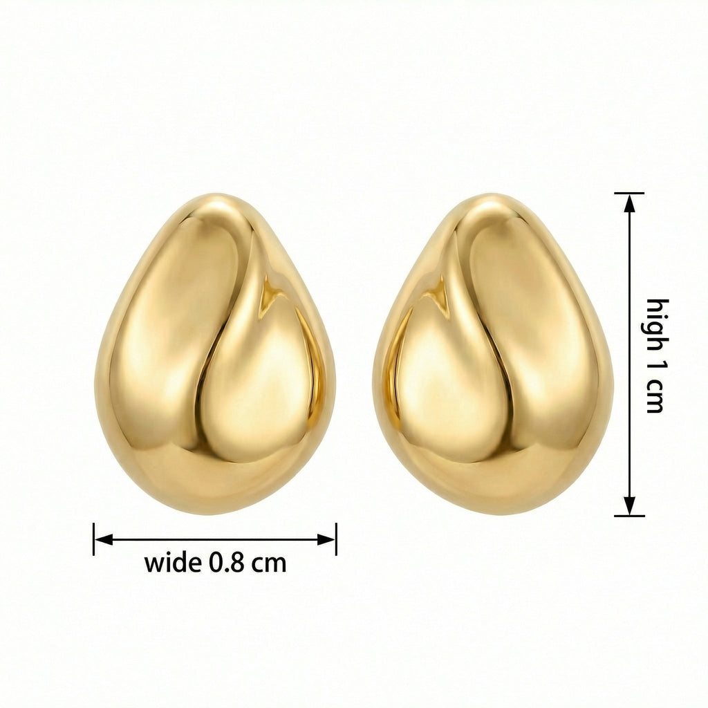 925 Sterling Silver Elegant Minimalist Teardrop Stud Earrings with High-Polished Lustrous Finish Vera Lux