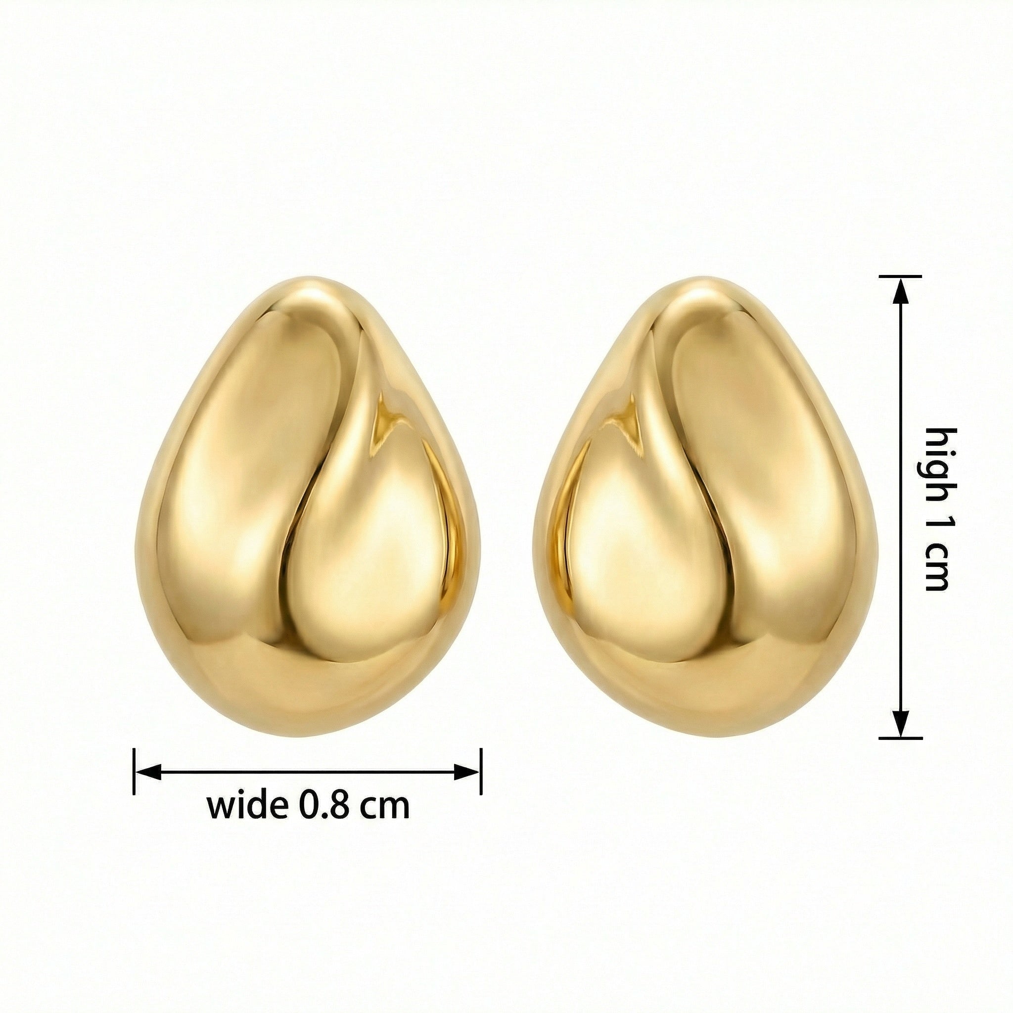 925 Sterling Silver Elegant Minimalist Teardrop Stud Earrings with High-Polished Lustrous Finish Vera Lux