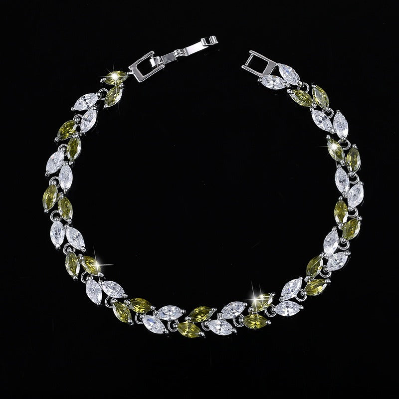Small leaf zircon bracelet Vera Lux