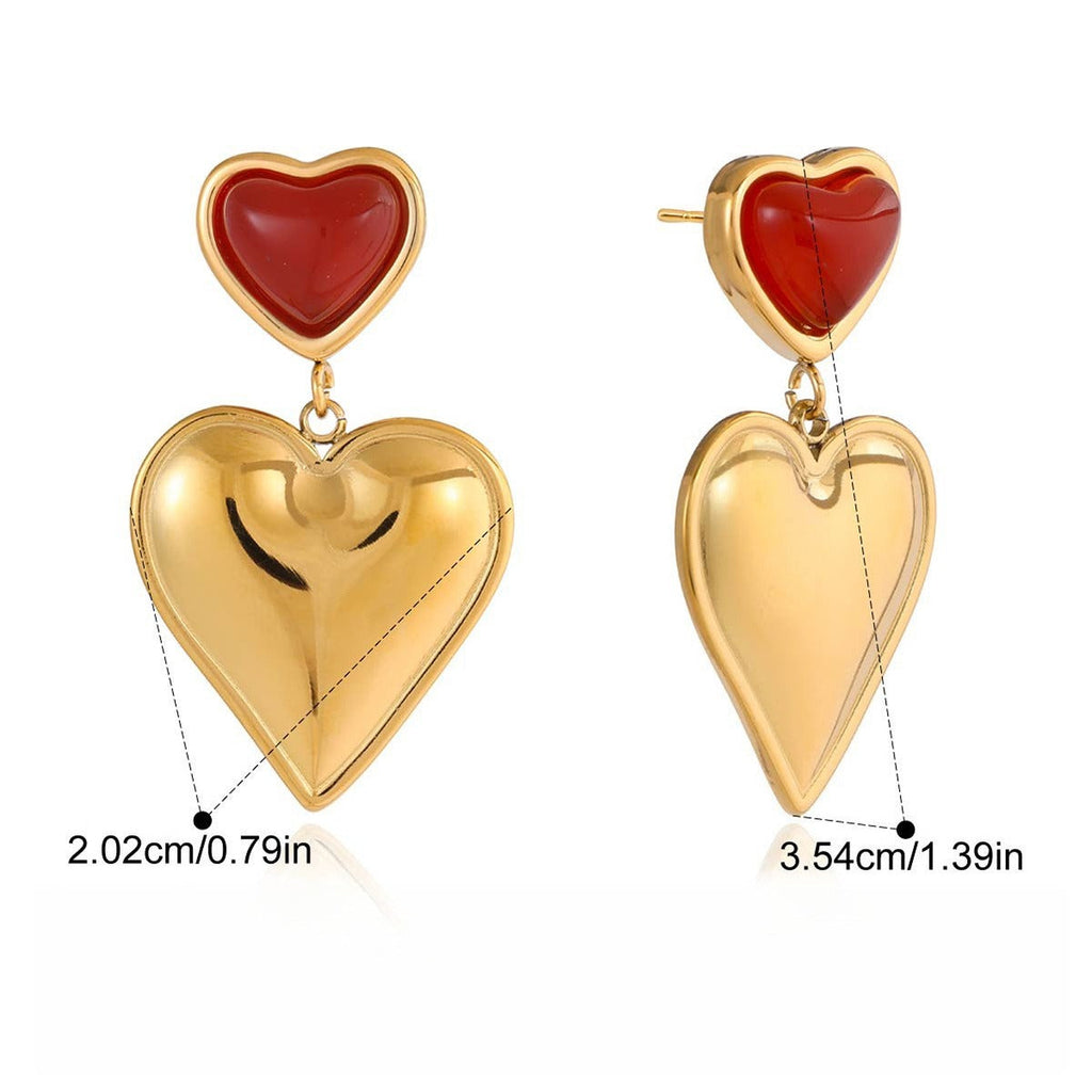 18K gold heart-shaped luxury earrings Vera Lux