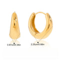 18K gold lightweight luxury earrings with engraved lettering on the inner surface. Vera Lux