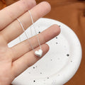 1pcs 999 Sterling Silver Matte Heart Box Chain Necklace, Dainty Elegant Style, Ideal For Birthday & Valentine Gifts Vera Lux