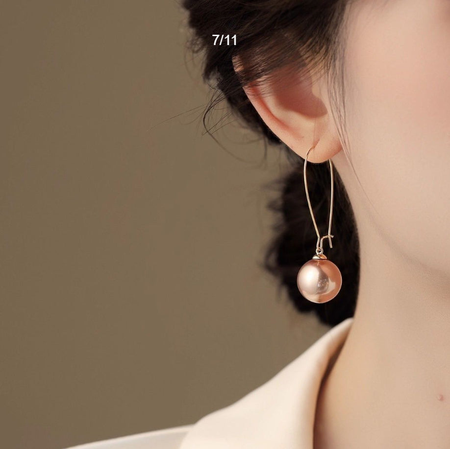 Autumn Winter Champagne Pearl Earrings For Women Vera Lux