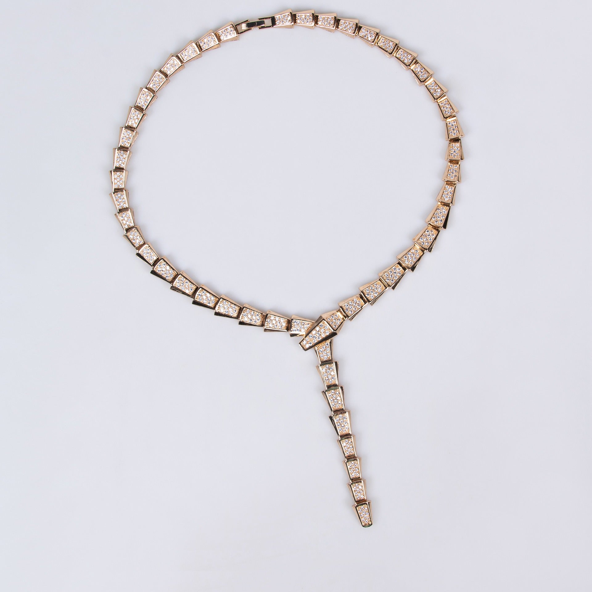 18K Gold Snake-Style Necklace and Earring Set Vera Lux
