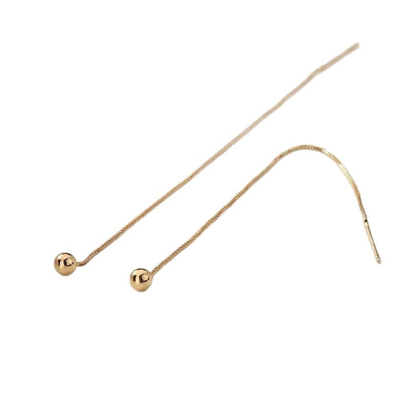Long Tassel Earrings with Beaded Ear Threads Vera Lux