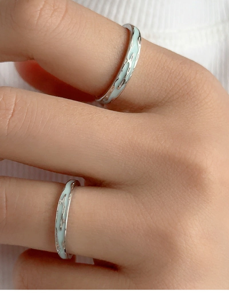S925 sterling silver Jiangnan Misty Rain fluorescent couple ring Vera Lux