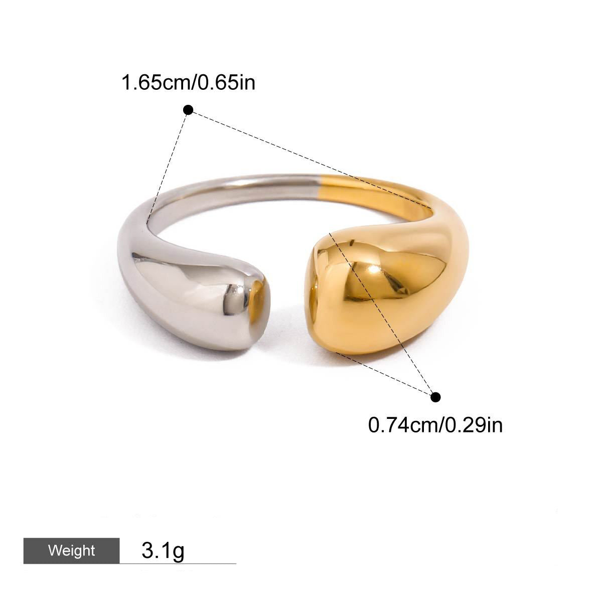 18K gold geometric design simple personality ring Vera Lux