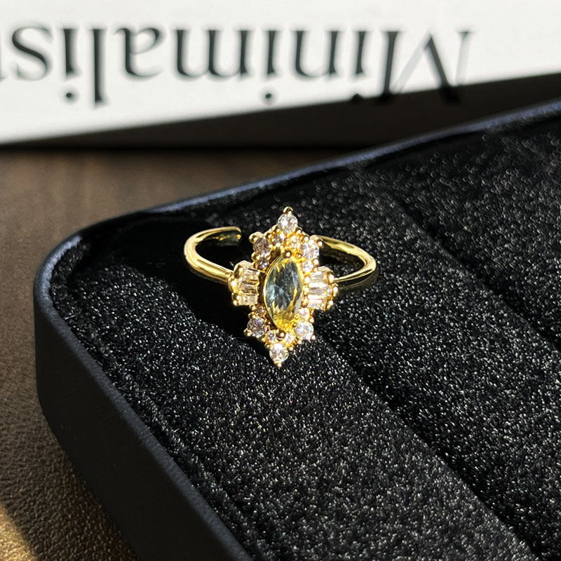 Women Geometric Micro Paved Open Adjustable Ring, Retro Cold Tone Niche Designer Finger Ring, Trendy Unique Stylish Daily Matching Hand Jewelry Accessories Vera Lux