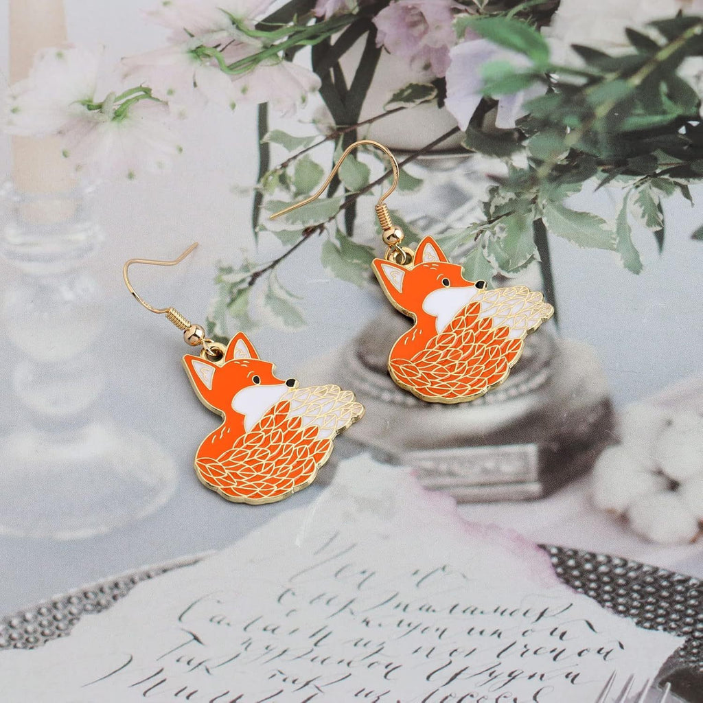 Fashionable  Personalized Forest-Style Cartoon Fox Earrings Vera Lux