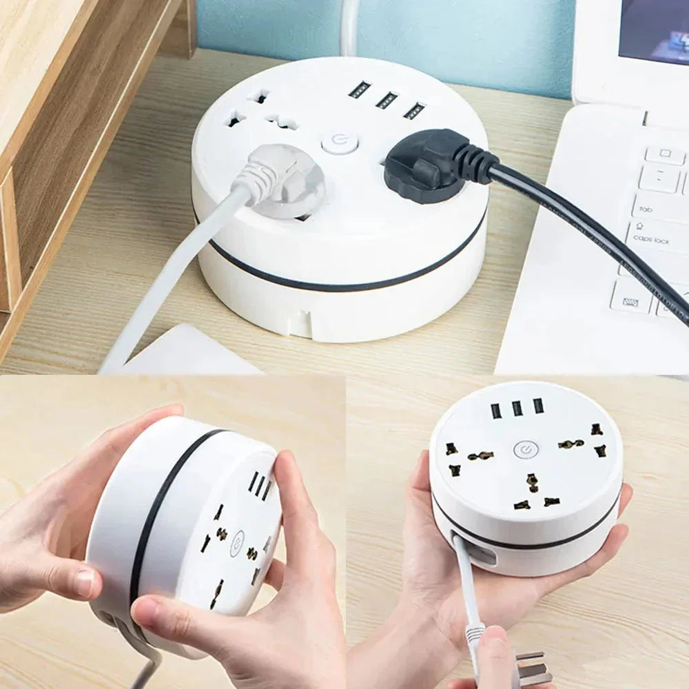 EU Plug AC Outlet Smart Home Power Strip – Multipurpose Electrical Extension Cord with USB Ports & Fast Charging Whatever the Treasure