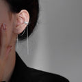 Zircon-inlaid Semi-circular C-shaped Ear Bone Clip Double-layer Earrings Vera Lux