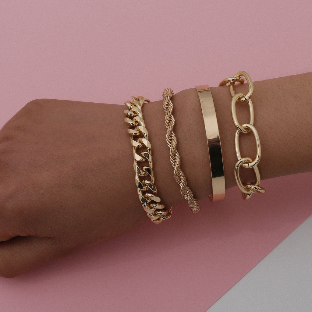 Smooth C-shaped mixed twist chain thread exaggerated O-shaped bracelet Vera Lux