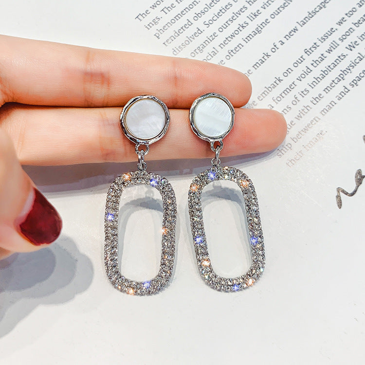 Newest Japanese And Korean-style Ultra-shiny Rhinestone Earrings That Make Your Face Look Slimmer Vera Lux