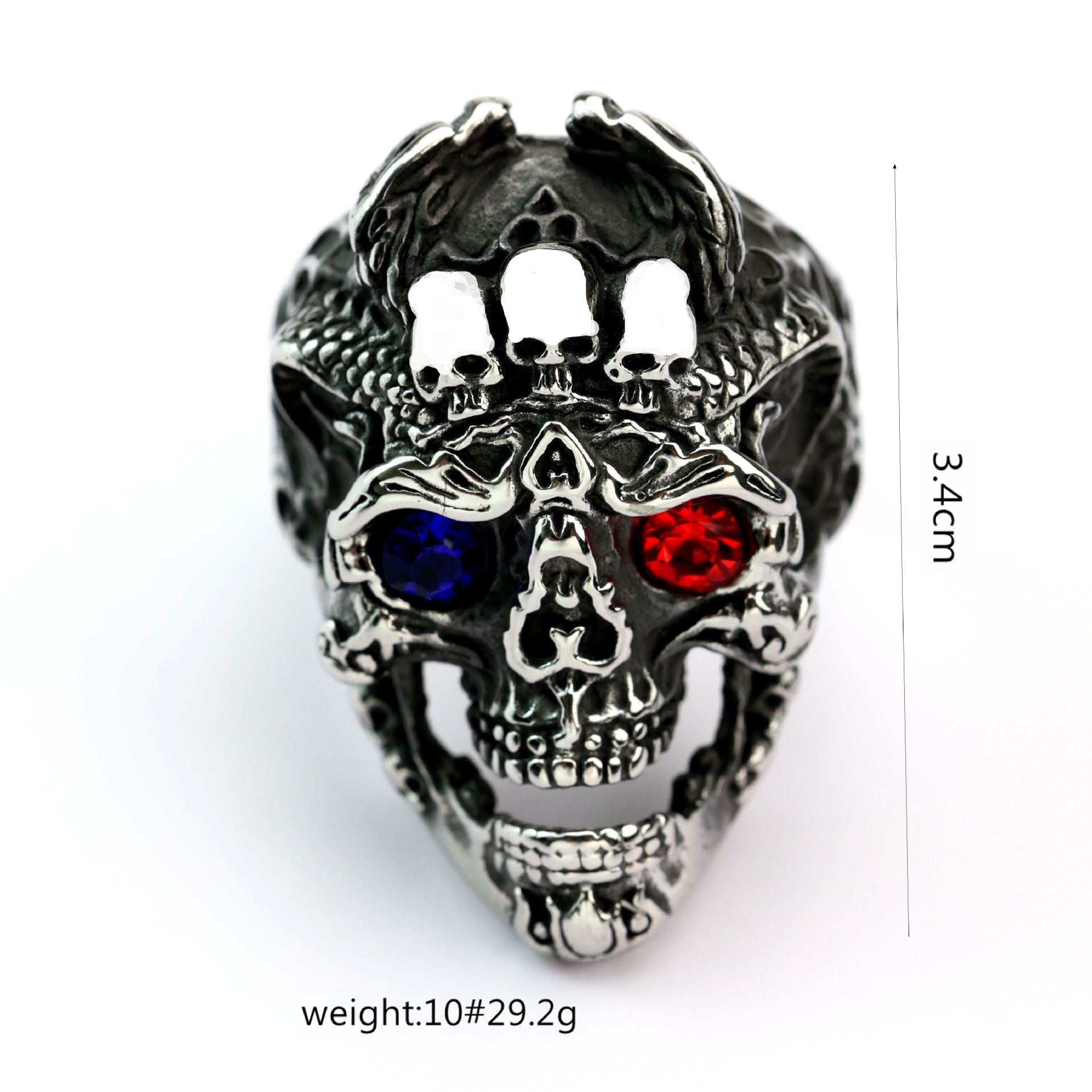 European And American Retro Stainless Steel Mens Ring, Bold And Punk-style Vera Lux