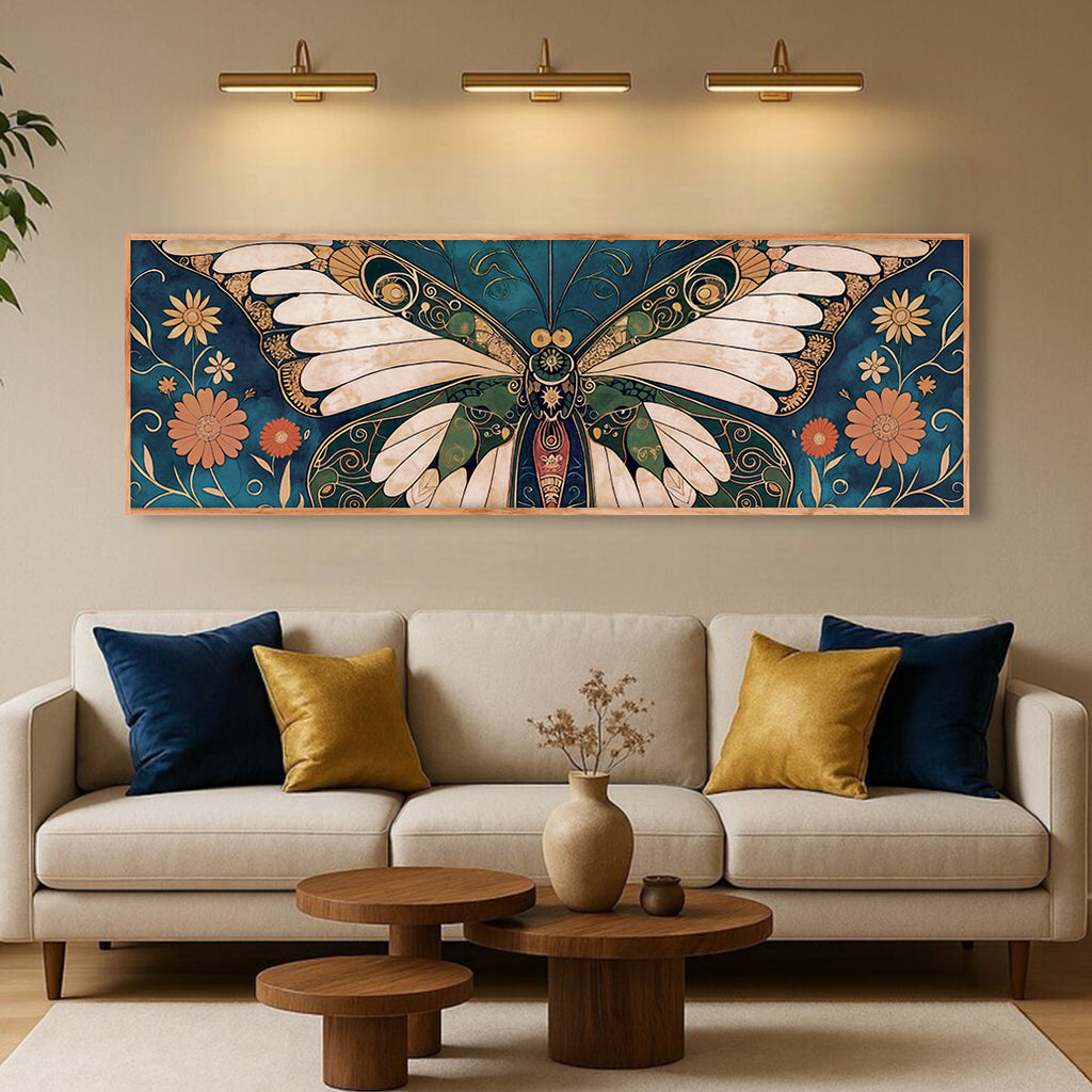 Abstract Vintage Butterfly Wall Art Tailored Canvases