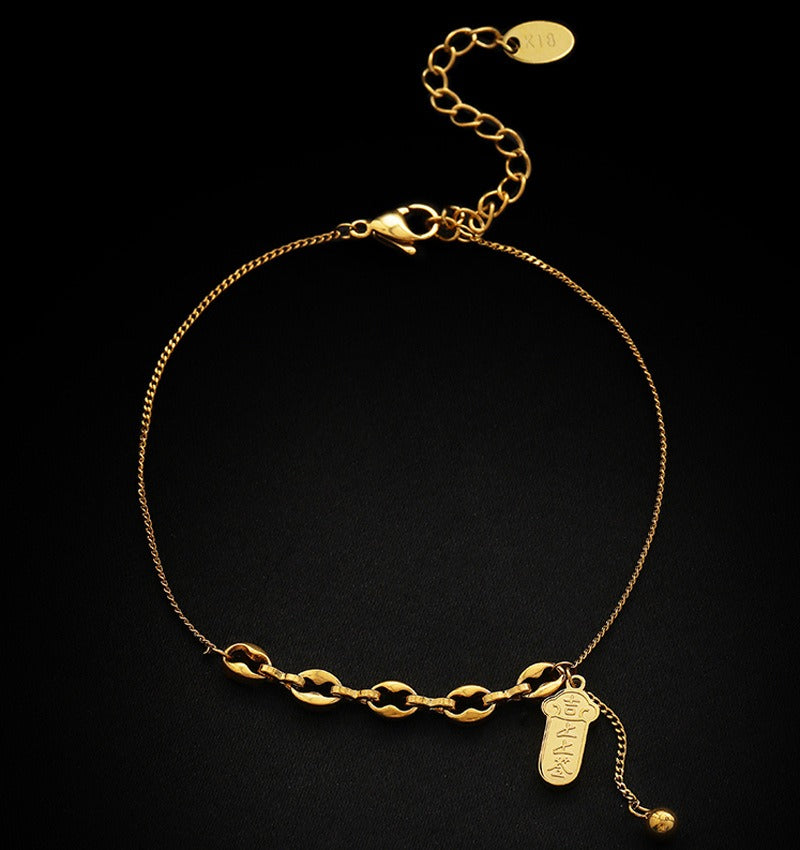 18k gold-plated titanium steel pendant anklet Vera Lux