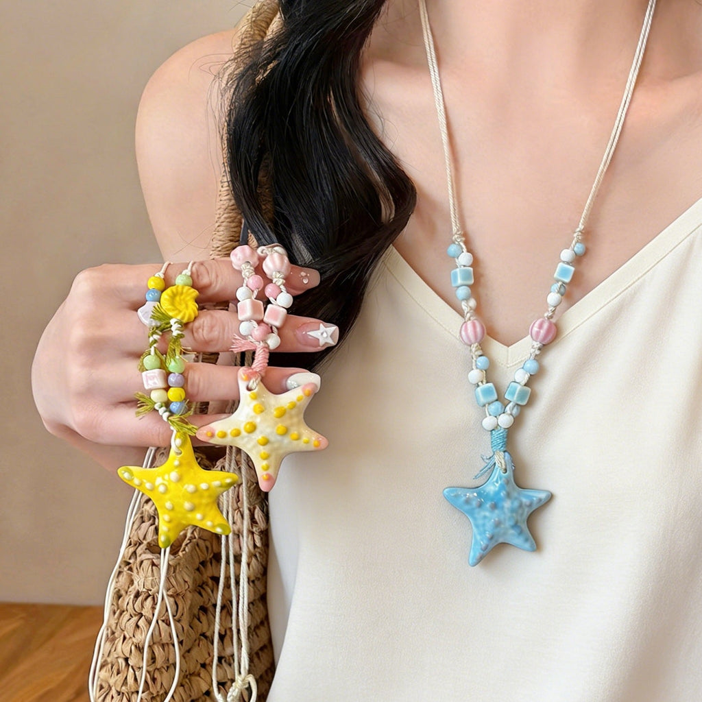 Dopamine Colorful Starfish Beaded Necklace For Women Vera Lux