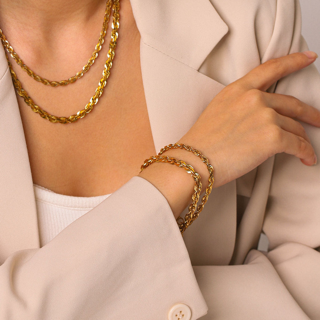 18k Gold Stainless Steel Chunky Cable-Chain Non-Fading Titanium Steel Necklace Vera Lux