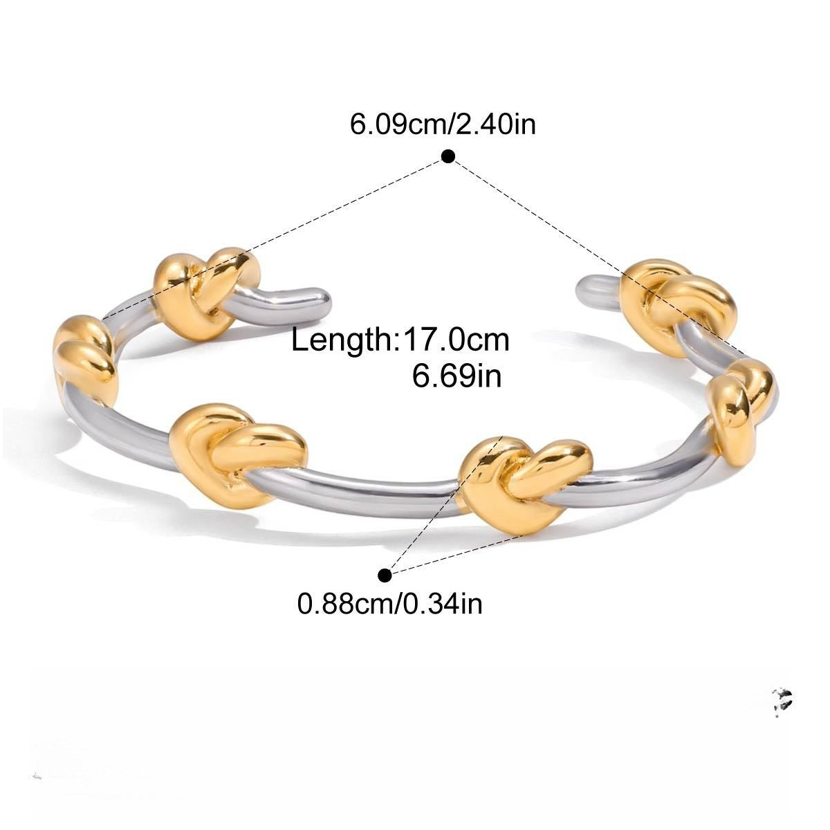 18K gold-plated, lightweight, and luxurious two-tone titanium steel bracelet. Vera Lux