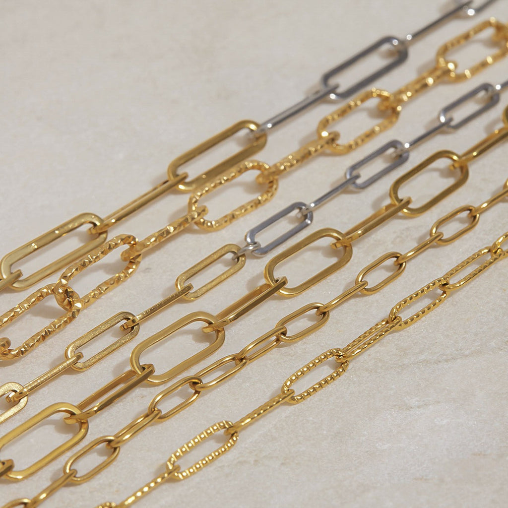 18K gold chain with gold and silver color matching design simple and elegant necklace Vera Lux