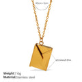 New Envelope Book Pendant Clavicle Necklace For Women, Minimalist Fashion Literary Style Necklace Vera Lux