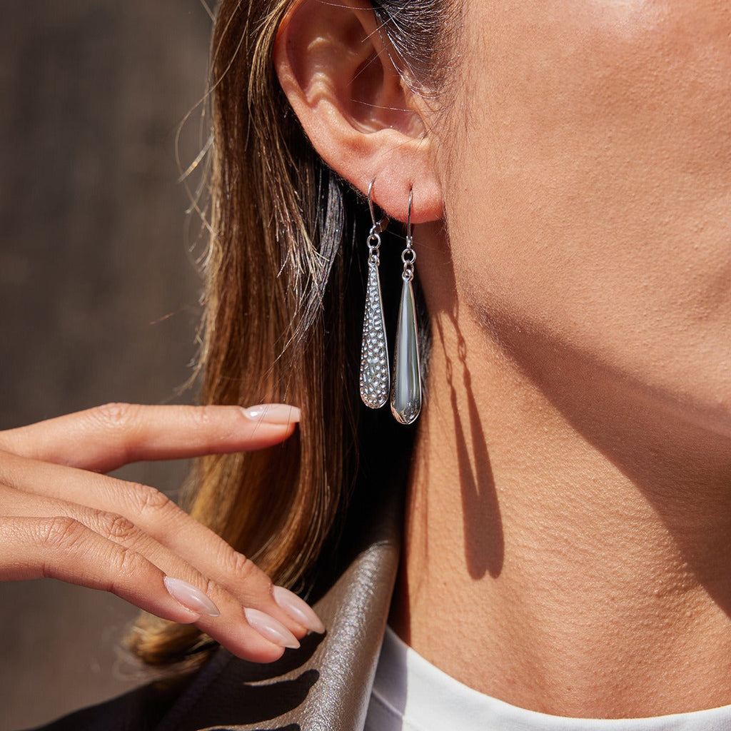18K gold teardrop metal earrings Vera Lux