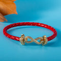 Eight-character Clasp Braided Leather Cord Bracelet Vera Lux
