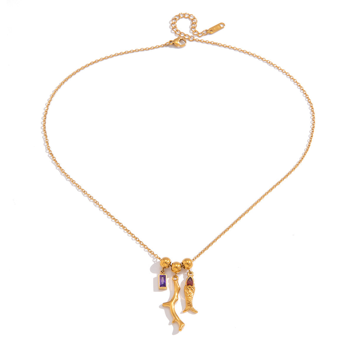 Zircon Fish Pendant Necklace Vera Lux