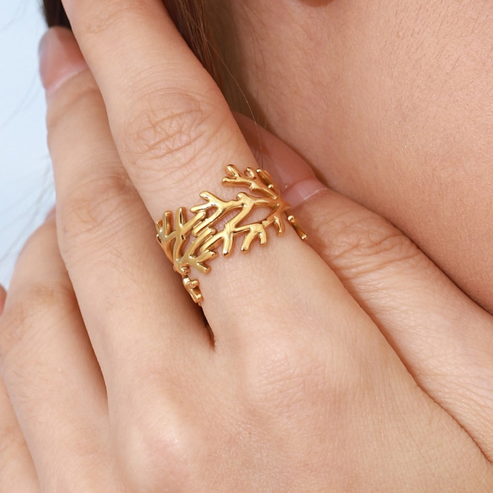 18k gold titanium steel ring Vera Lux