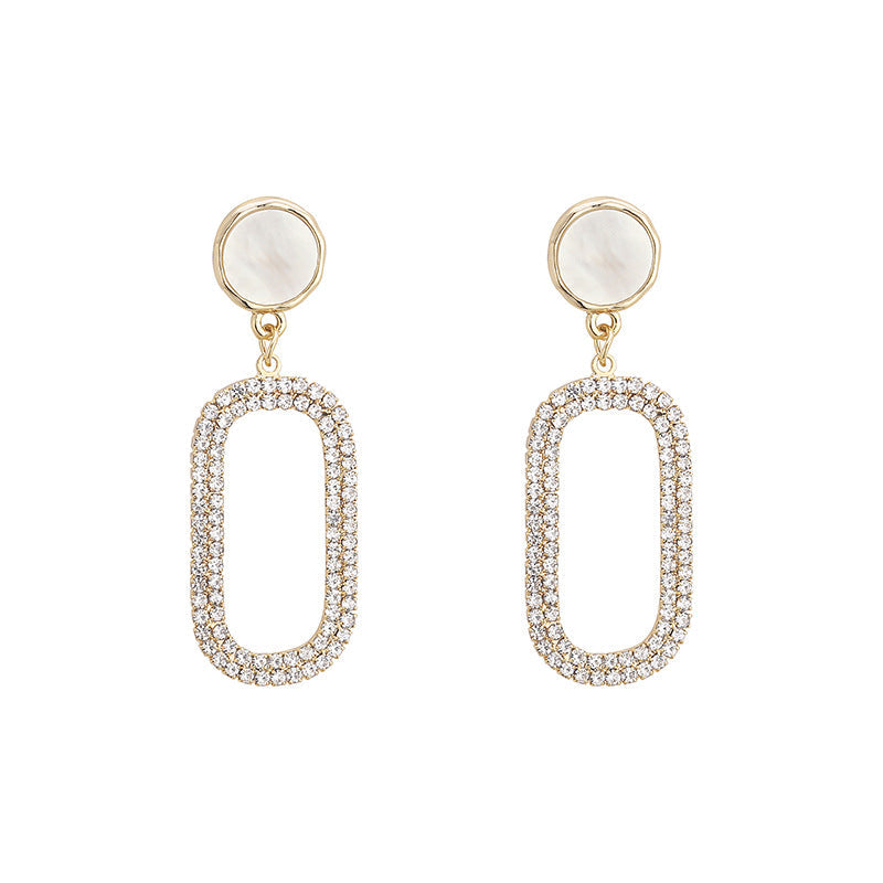 Newest Japanese And Korean-style Ultra-shiny Rhinestone Earrings That Make Your Face Look Slimmer Vera Lux
