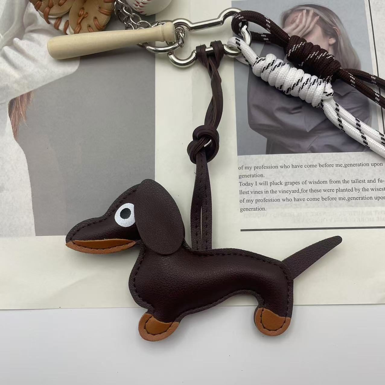 Cartoon Dachshund Bag Pendant Accessory Vera Lux