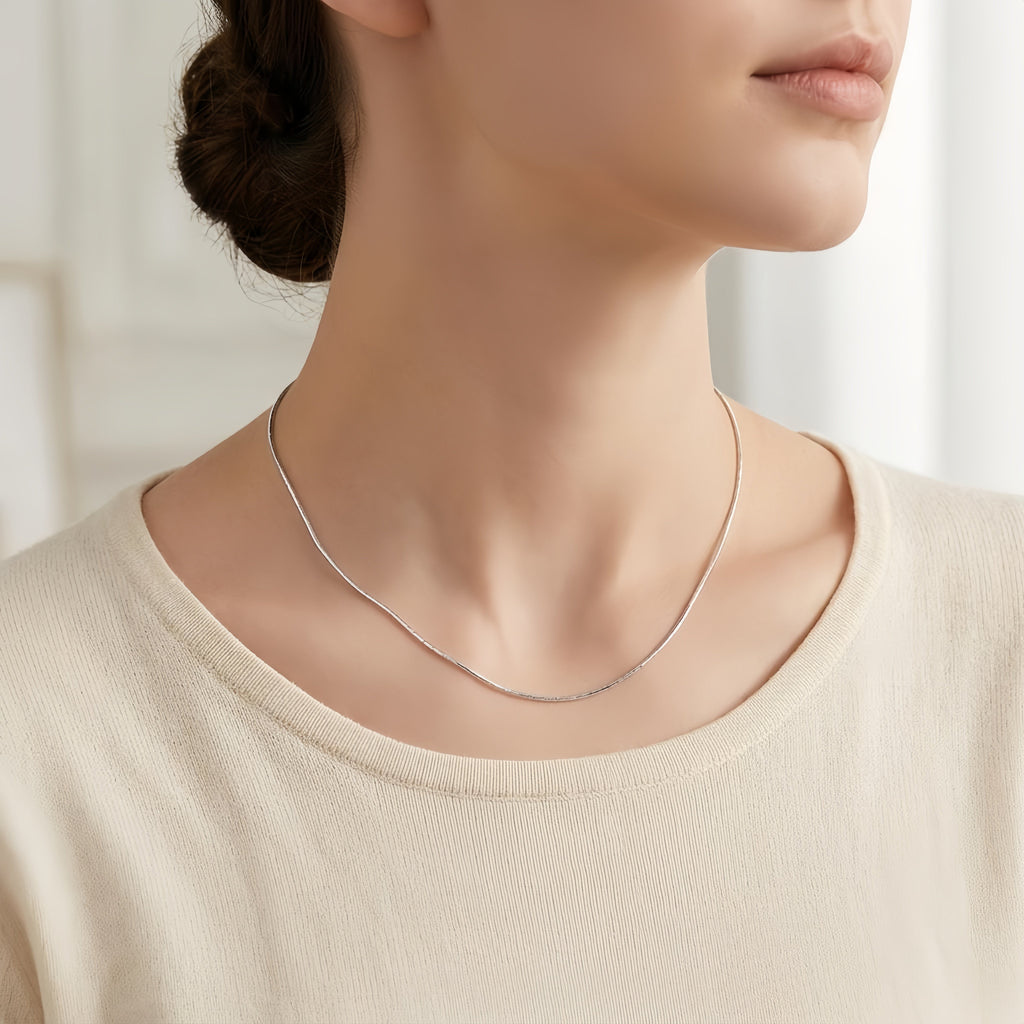 925 Sterling Silver Sterling  Chain Necklace with Adjustable Extender and S Charm Vera Lux