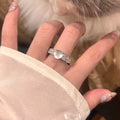 Fashion Luxury Sailor Moon Chalcedony Open Ring For Women, Micro-set Zircon, Elegant Sparkling Band Vera Lux
