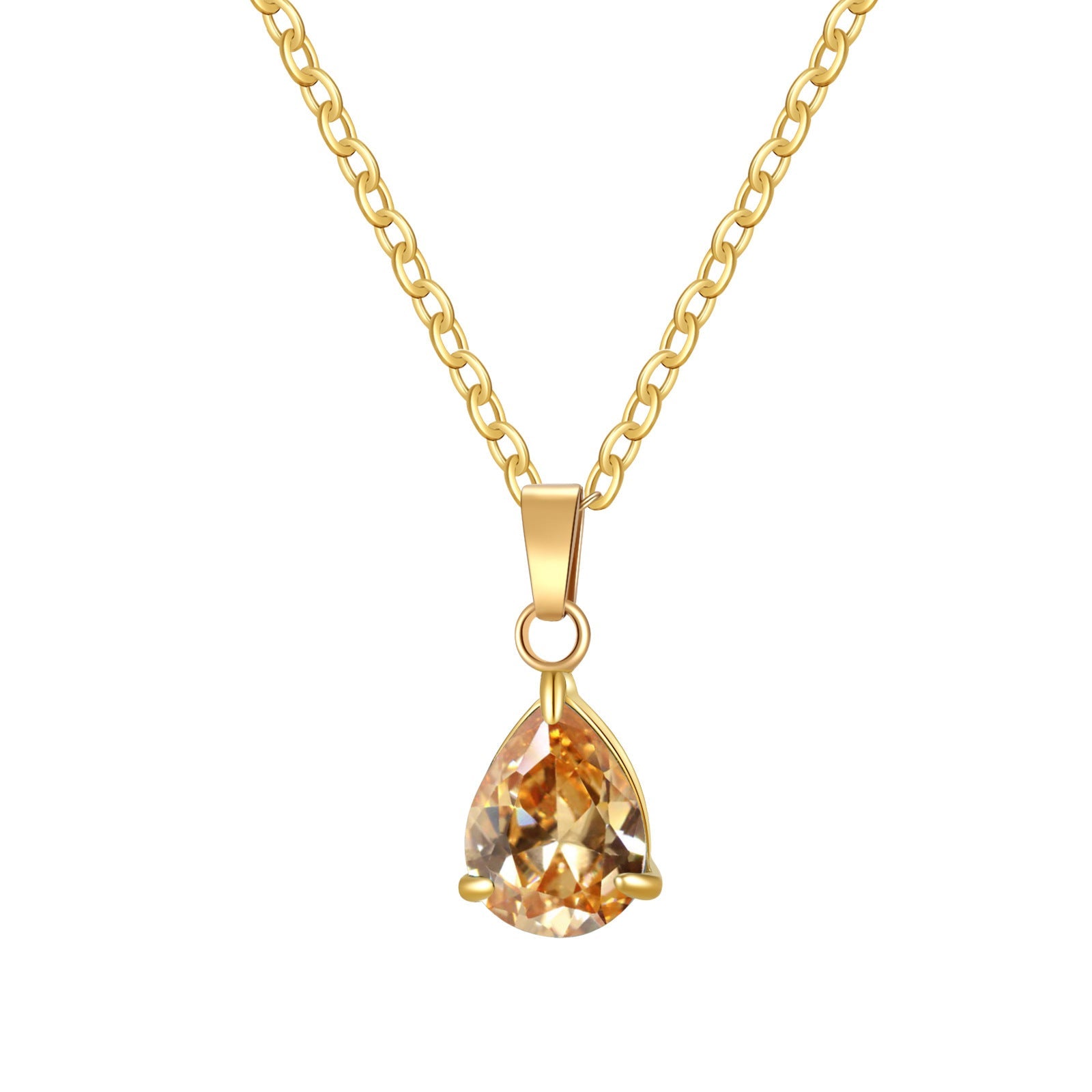 3A Water Drop Zircon Small Pendant Solitaire Pear-Shaped Zircon Womens Clavicle Chain Vera Lux