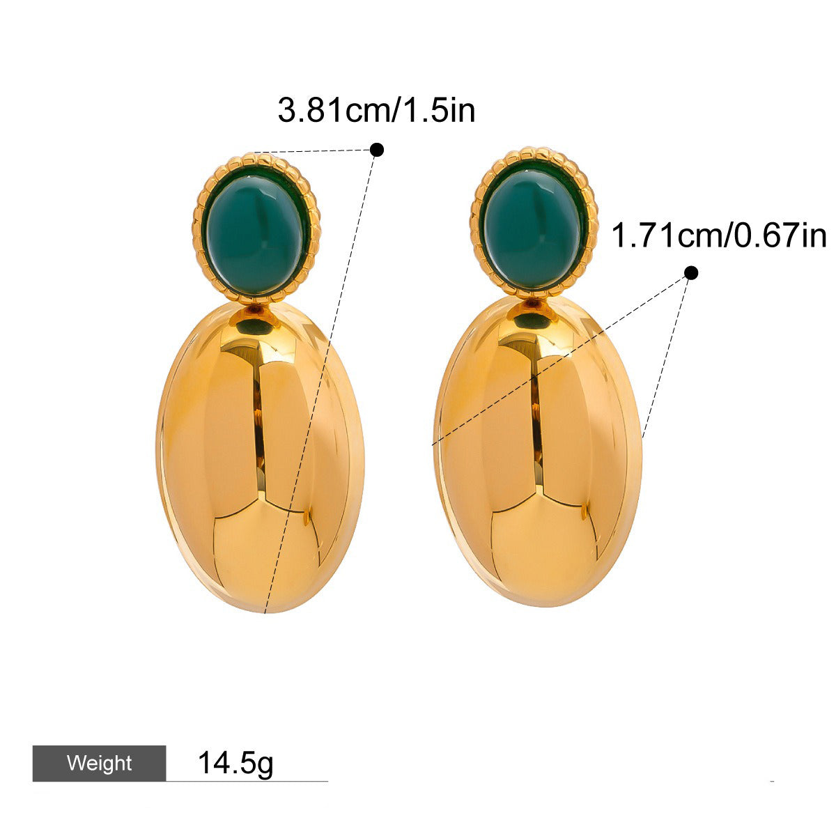 18K gold geometric/flower-shaped inlaid gemstone design light luxury noble earrings Vera Lux