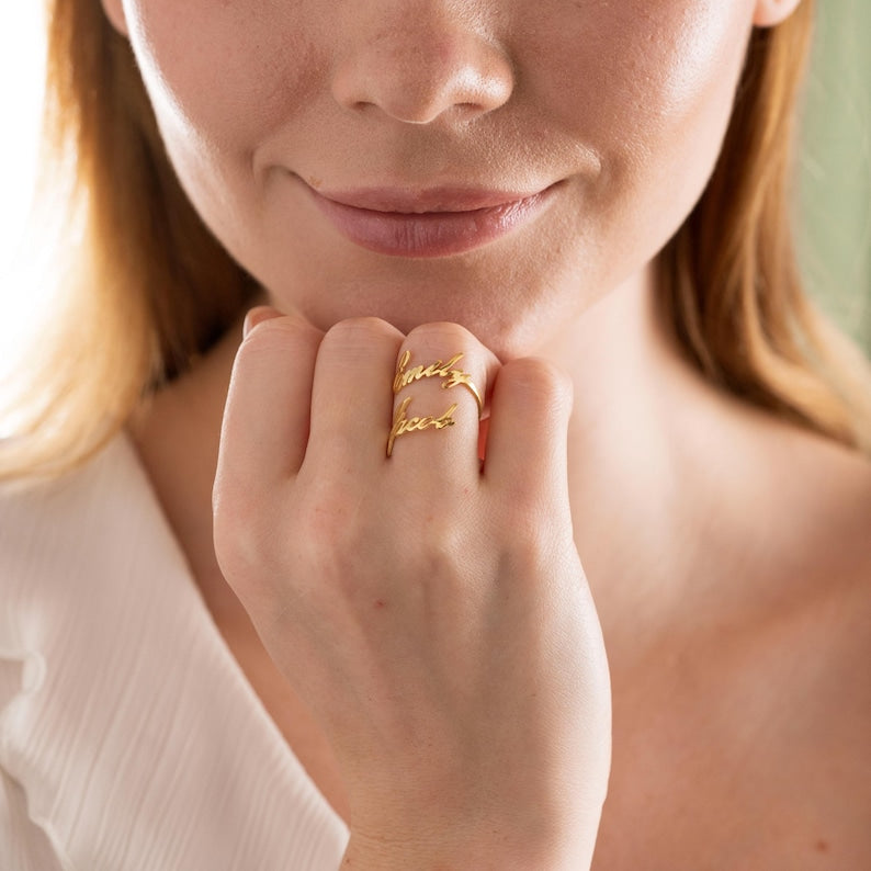 Customized Double Name Open Ring Vera Lux
