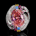 Exquisite Swirl Design Purple Amethyst Ring, Rainbow Gemstone Encrusted Cocktail Ring For Women Vera Lux