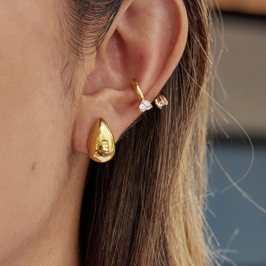 18K gold lightweight luxury and high-end style teardrop earrings Vera Lux