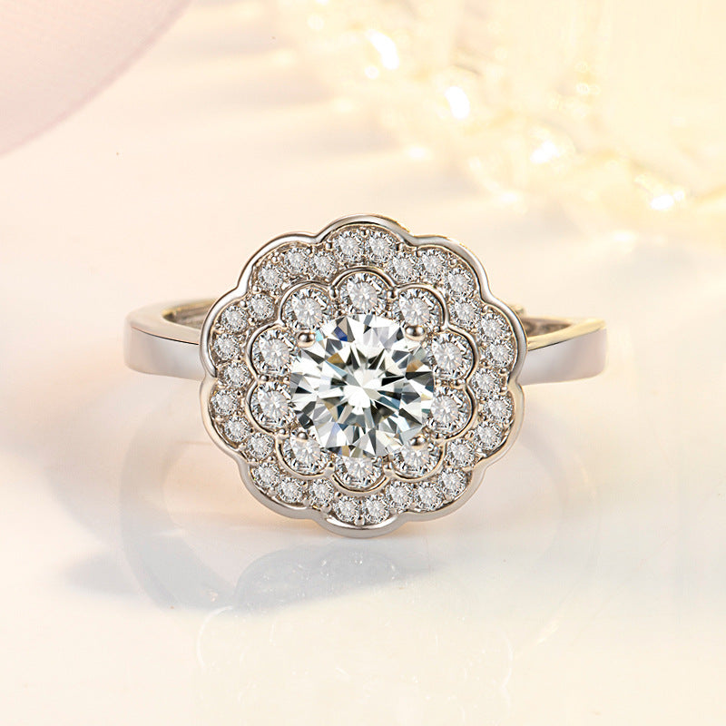 Double Layer Floral Plum Blossom Ring Vera Lux